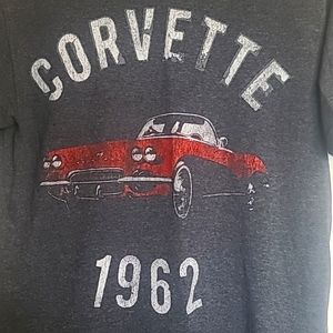 Corvette GM distressed tshirt color Grey with a white and red print size small